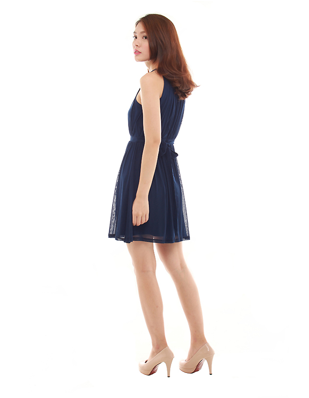 Paris Dress in Navy Blue